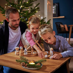 HABA Mary and Joseph with Baby Jesus in manger for gentle nativity scenes.