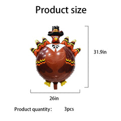 HADCKJA Thanksgiving decor balloons with bright turkey design for celebrations.