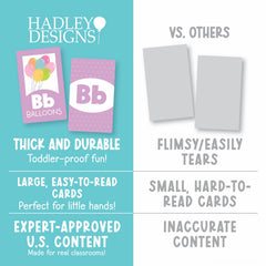 Hadley Designs double-sided flash cards provide a complete learning set in one pack.