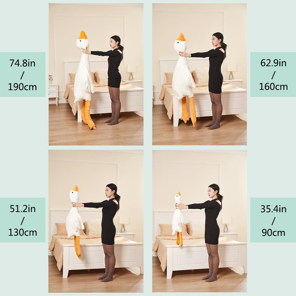 Haengbuk goose 130cm hug pillow ideal for lounging and comforting hugs.