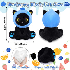 Hagusahuo 8-inch Black Cat Plush ideal for bedtime and travel