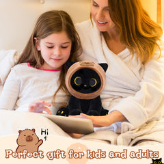 Hagusahuo Black Cat Plush in soft fabric, ideal for cuddling.