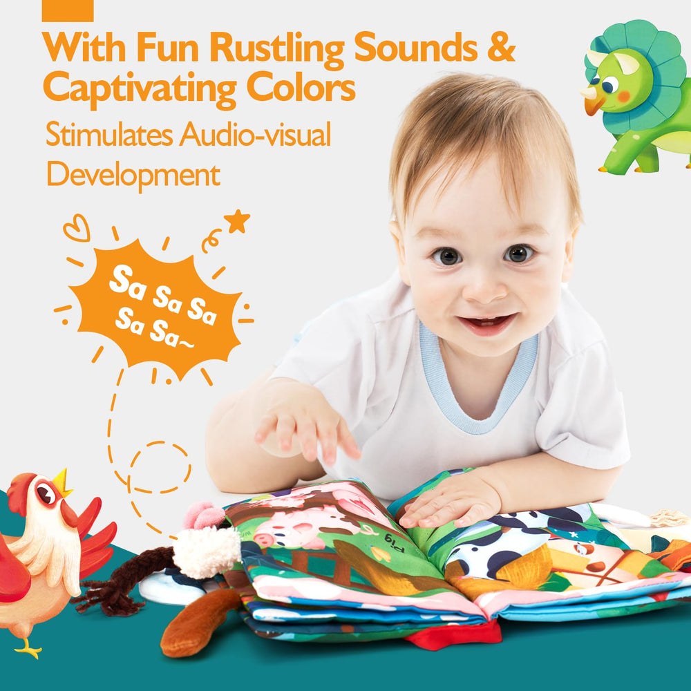 Crinkly pages and colorful pictures aid vocabulary and bonding with Hahaland books.