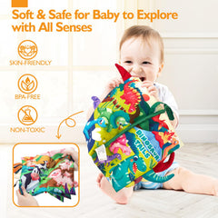 Hook-and-loop straps keep books secure on strollers and car seats.