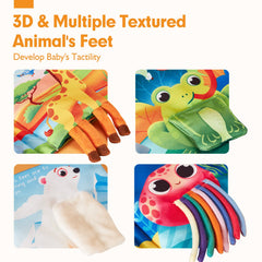 hahaland tortoise with crinkle pages and squeaker for auditory play