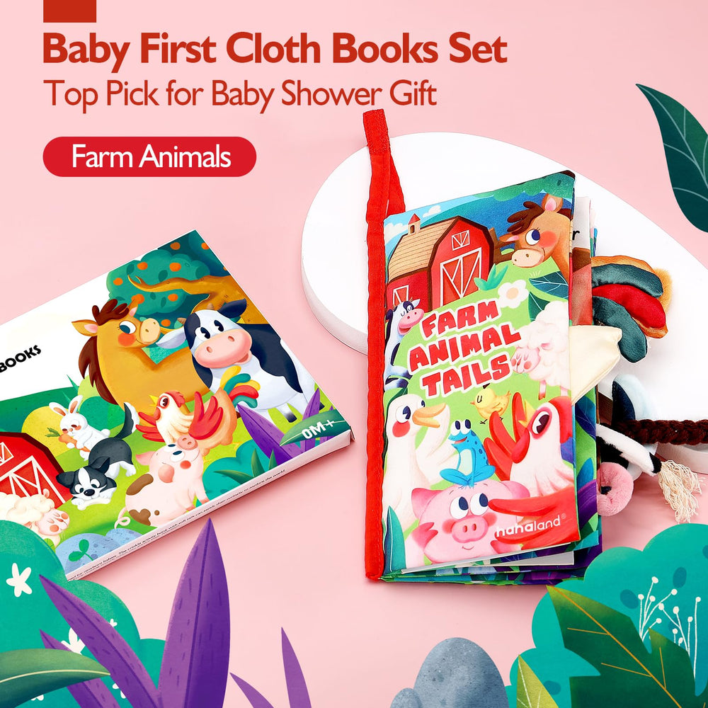 Hahaland book features crinkly paper to engage auditory senses during play.