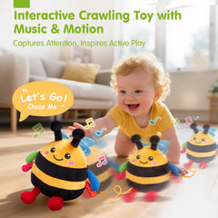 Hahaland bee toy in music mode invites giggles and tummy-time.