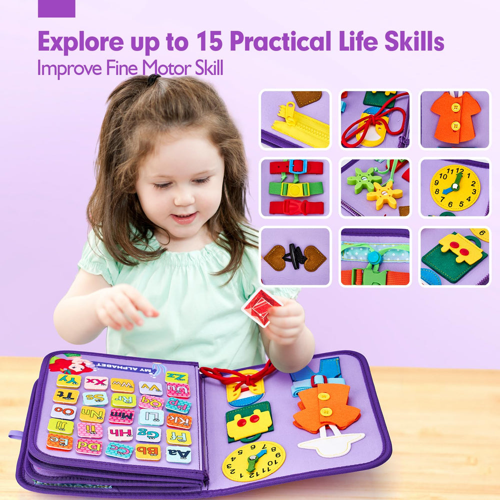 Hahaland Busy Board numbers panel reinforces number sense during quiet play.