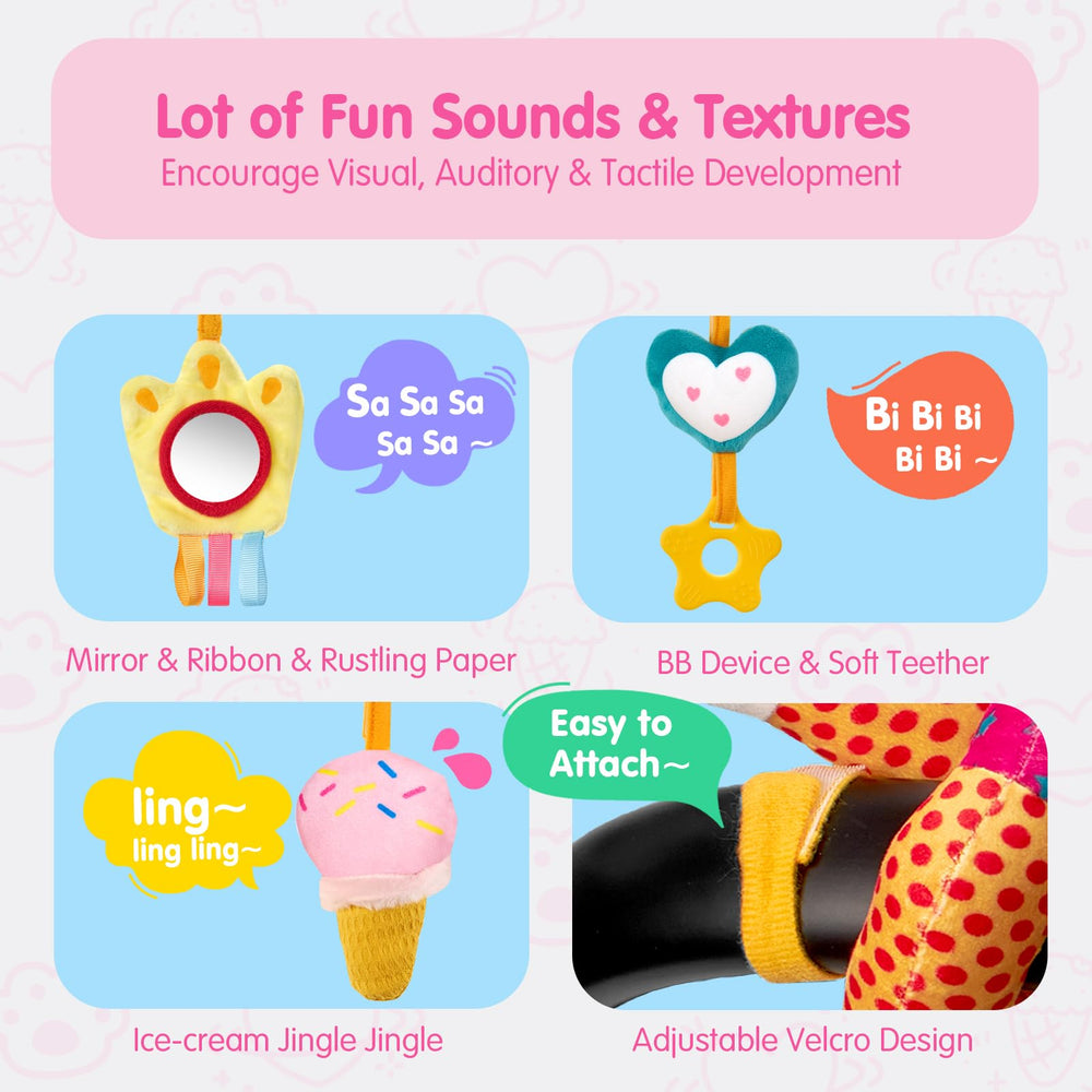 Hahaland heart squeak toy encourages interactive baby play