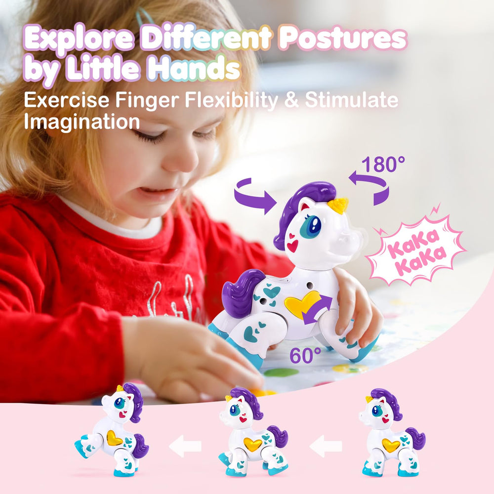 Hahaland toy features colorful lights and four tunes for interactive fun