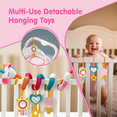 Hahaland detachable plush toys fit stroller, car seat, or crib