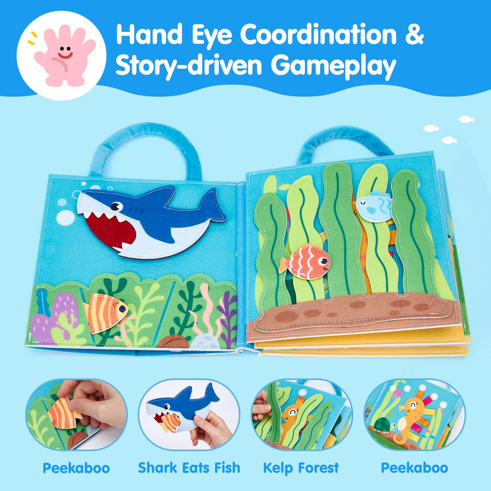 Hahaland Ocean Busy Book shell counting activity supports early math exploration