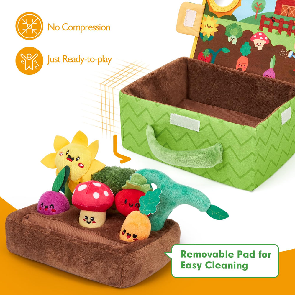 Hahaland squeaker and rattle plush introduces playful sounds.