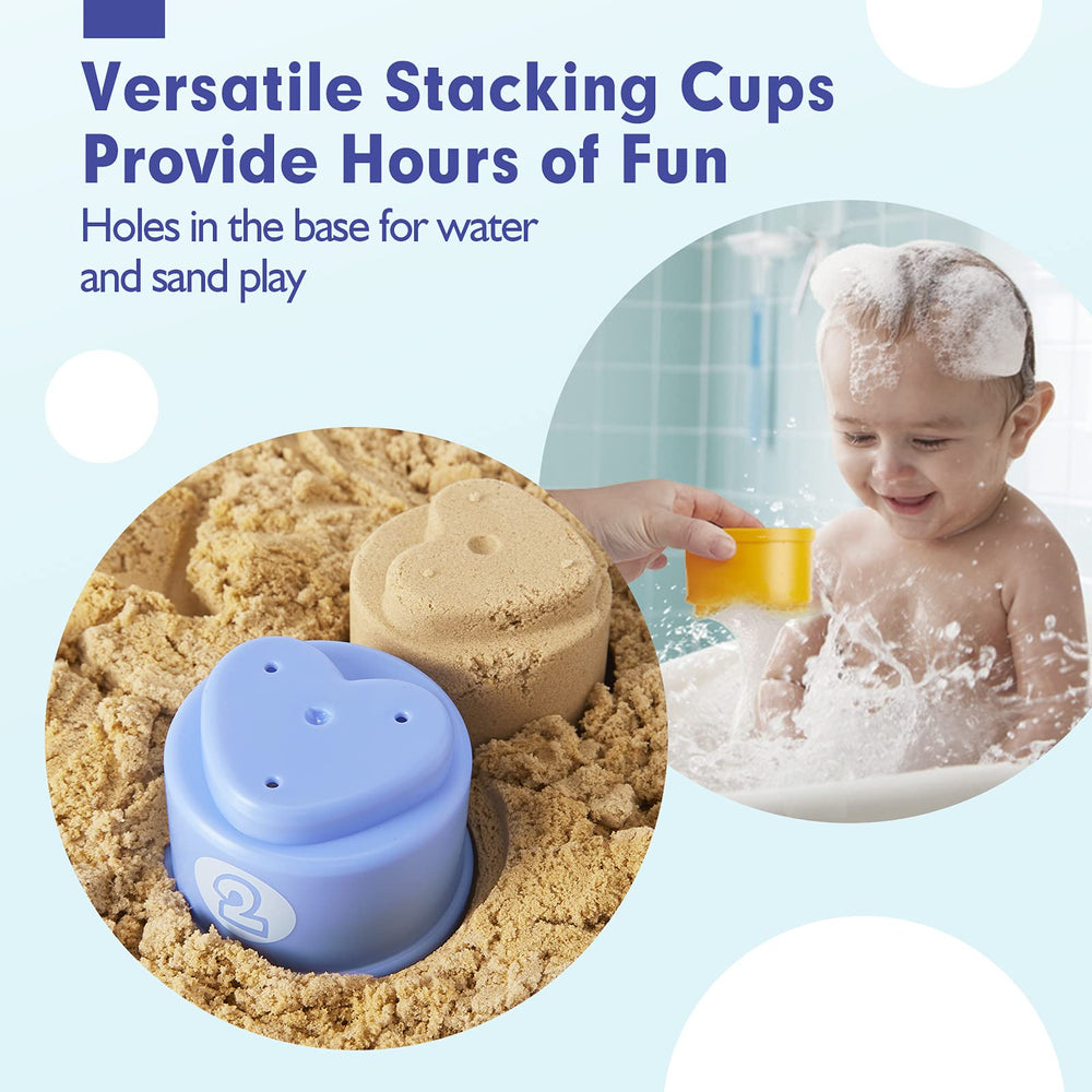 Hahaland stacking cups for bath time encouraging splash-friendly water play