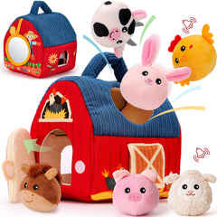 hahaland Surprise Barn with stuffed farm animals for sensory exploration