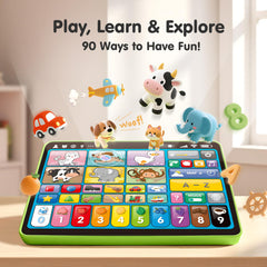 Hahaland toddler tablet showing shapes and graphics for foundational concept learning.