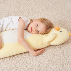 HAIJUNYA 36-inch duck plush adds warm, playful decor to bedrooms.