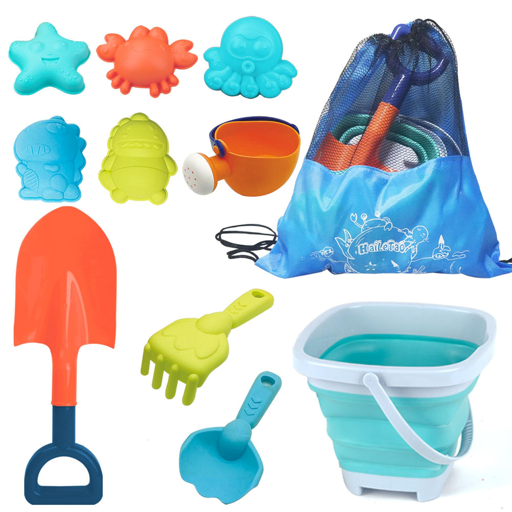 HaiLeTao collapsible beach bucket for easy packing and transport.