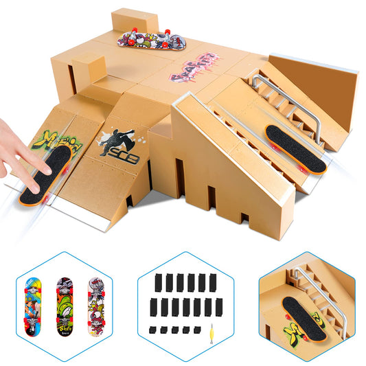 Hailey&Elijah fingerboard park kit contents for creative setup and play.