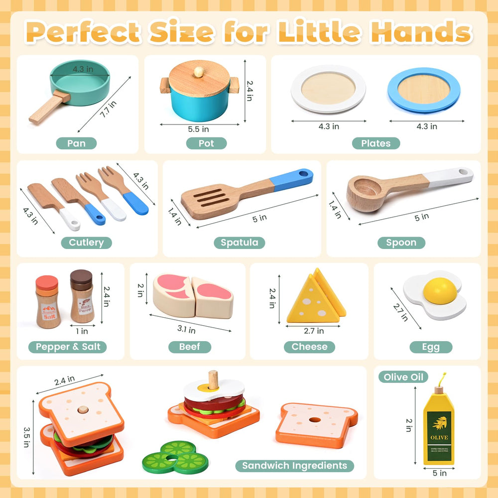 HAIMST wooden utensils and tableware with smooth edges for safe toddler use.