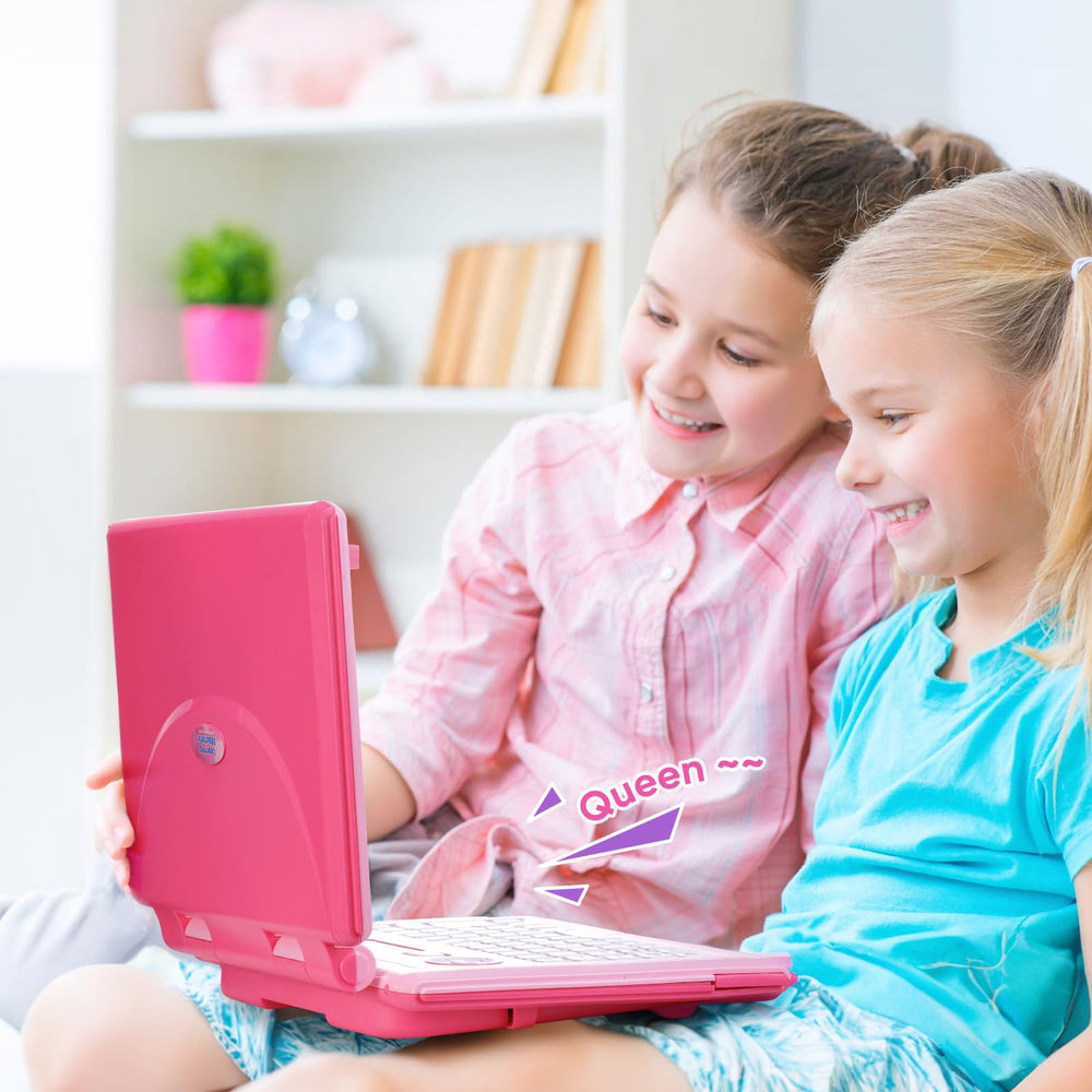 HAIOUMM Kids laptop screen shows 65 learning modes for varied activities.