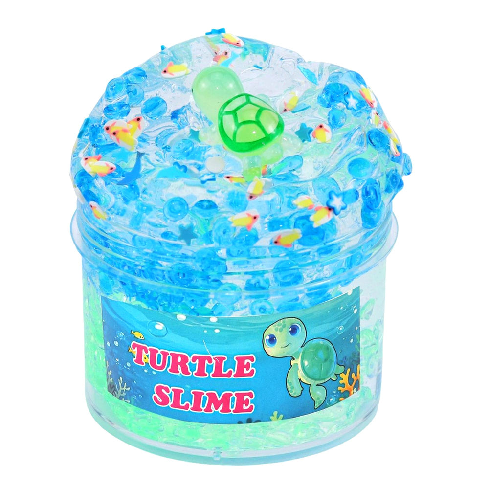 Haixforu clear glitter slime kit with turtle for creative play and sensory fun
