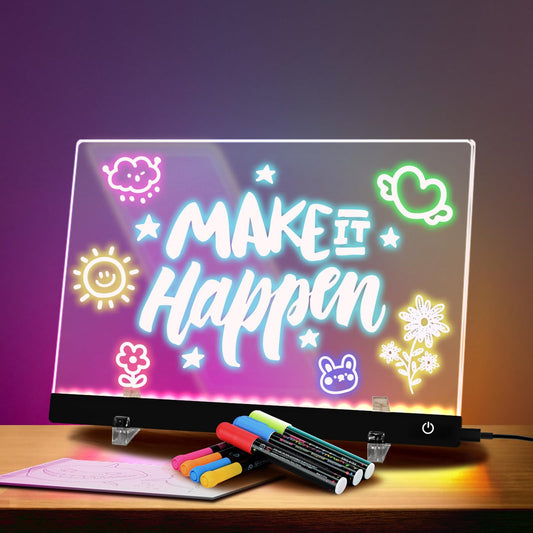 HAIZOGOKO 16-inch LED note board with a colorful display for organized note-taking.