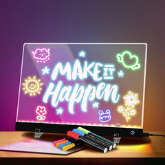 HAIZOGOKO 16-inch LED note board with a colorful display for organized note-taking.