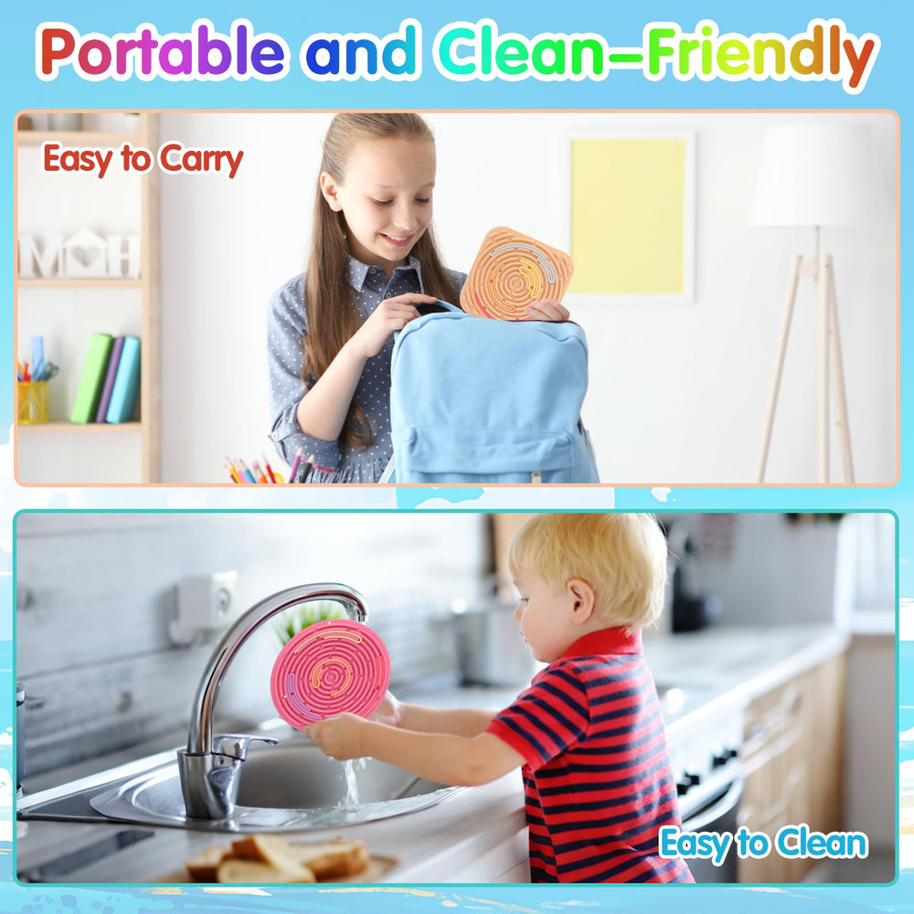 HAKINBOT sensory board easy-clean surface supports hygienic play on the go