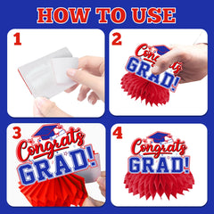 HAKOTI Class of 2026 centerpiece with iconic bachelor cap accents.
