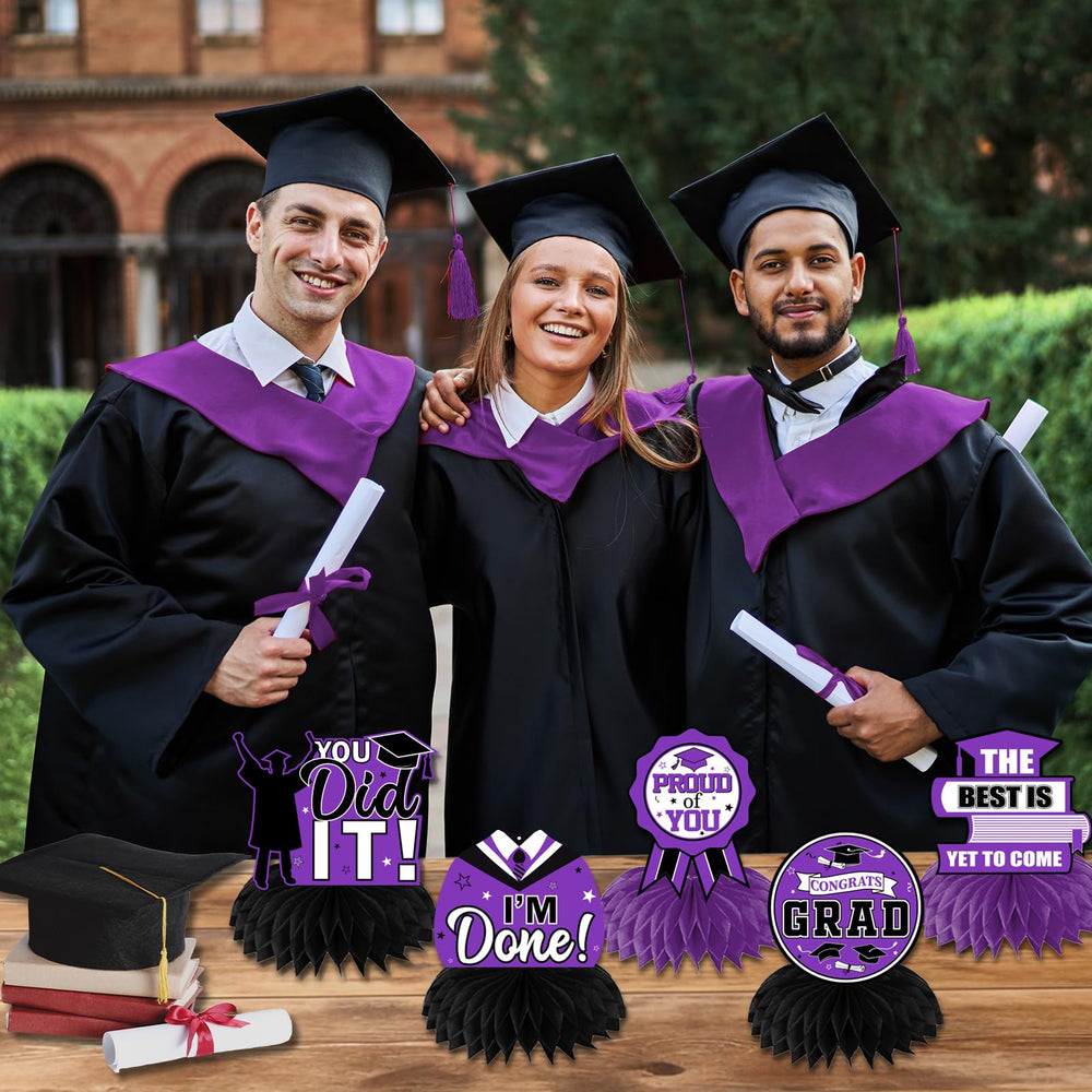 HAKOTI Class of 2026 honeycomb centerpiece highlights a celebratory table display