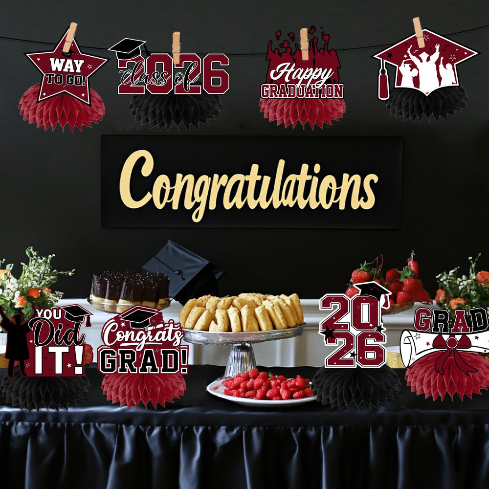 HAKOTI bachelor cap 3D effect graduation centerpiece elevates table ambiance.