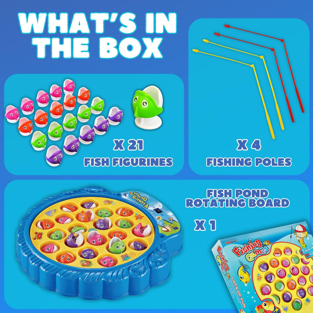 Haktoys Fishing Game four poles enable multiplayer rounds for social play.