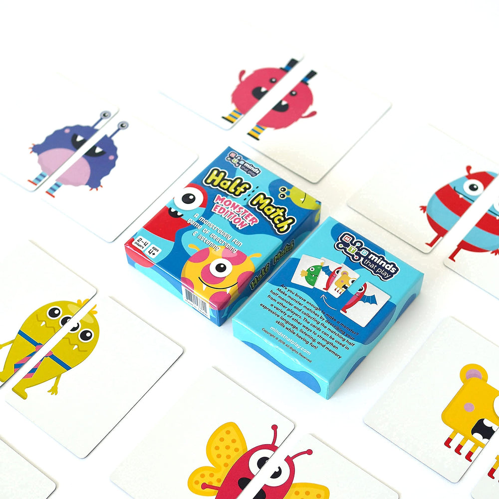 No-screen design: Half Match Monster Edition for focused learning.