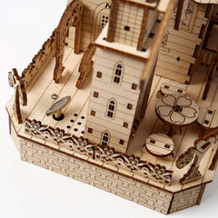Hallisun decorative display on a shelf with a whimsical forest scene.