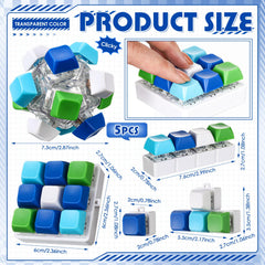 Halloscume five-pack keyboard fidget in blue-green style 2 for portable stress relief on the go.