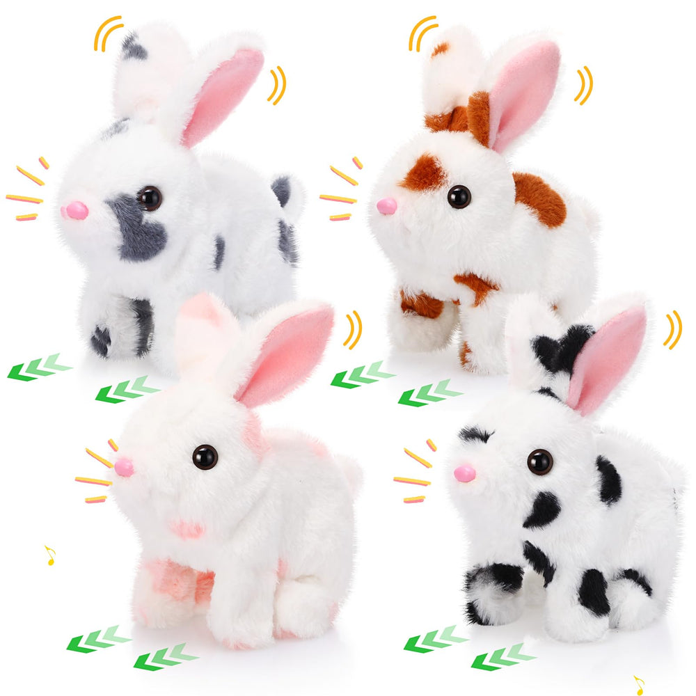 Halloscume interactive bunny pink shows hopping action for imaginative play.