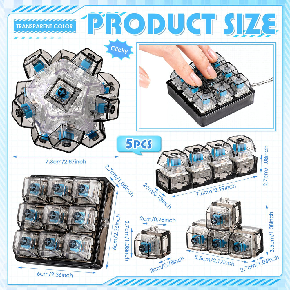 Halloscume black transparent keyboard fidget clicker for focused tactile feedback.
