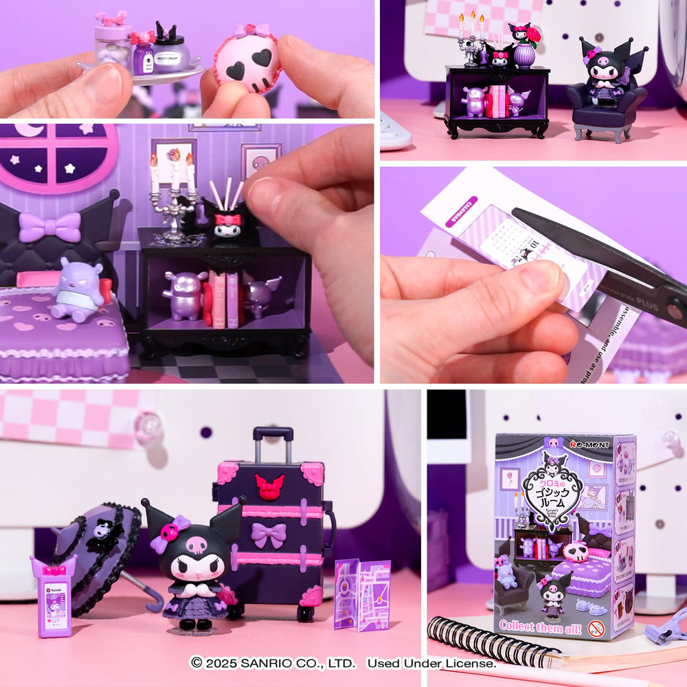 Hamee Re-Ment Kuromi paper props diorama for decorating scenes.