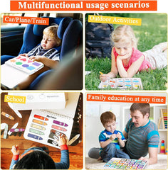 HAN-MM Busy Book travel bag shows portable learning kit for trips.