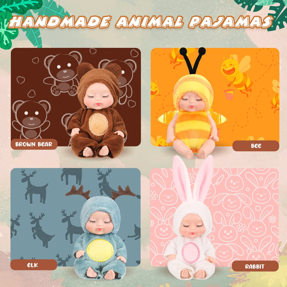 Hanaive mini baby doll in brown bear outfit invites cuddly role play adventures