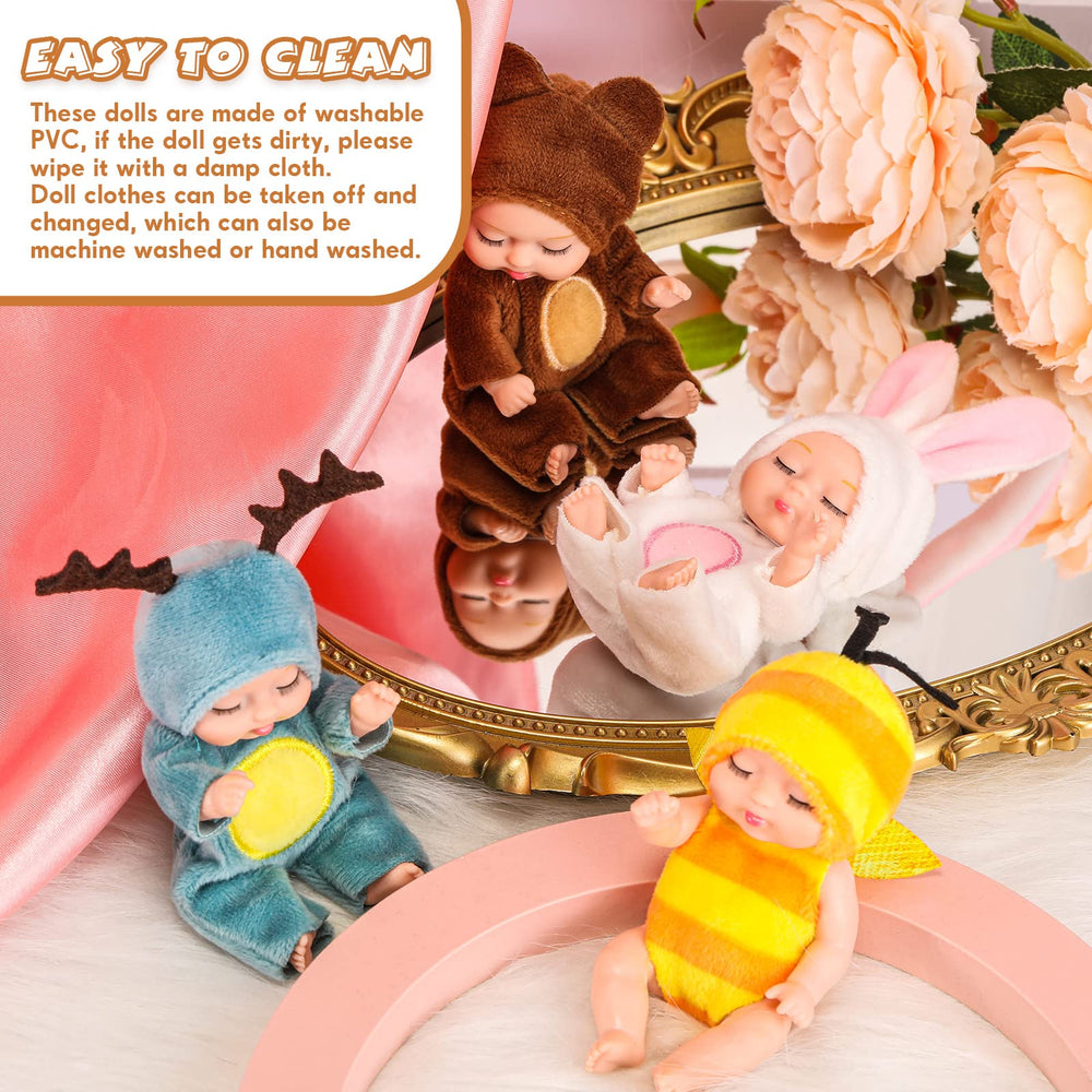 Hanaive mini baby doll in elk outfit adds forest-themed imagination to playtime
