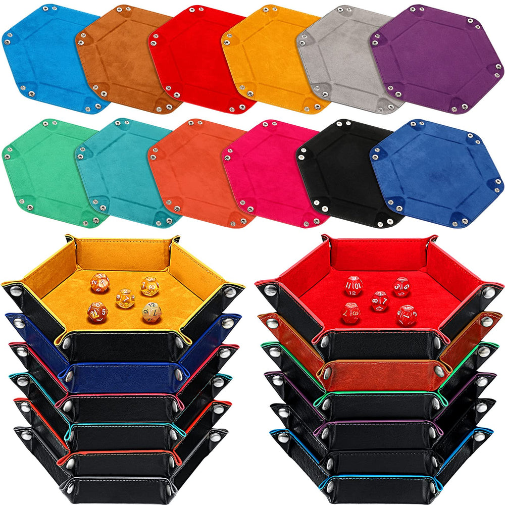 Hanaive dice tray red highlights durable PU leather exterior protecting dice during play.