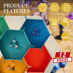 Hanaive dice tray sky-blue offers roomy 10.6 x 10.6 inches unfolding area for large dice.