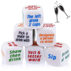 Hanaive white drinking dice set for party games and social challenges