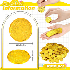 Hanaive gold treasure coins stacked for treasure hunt play and counting