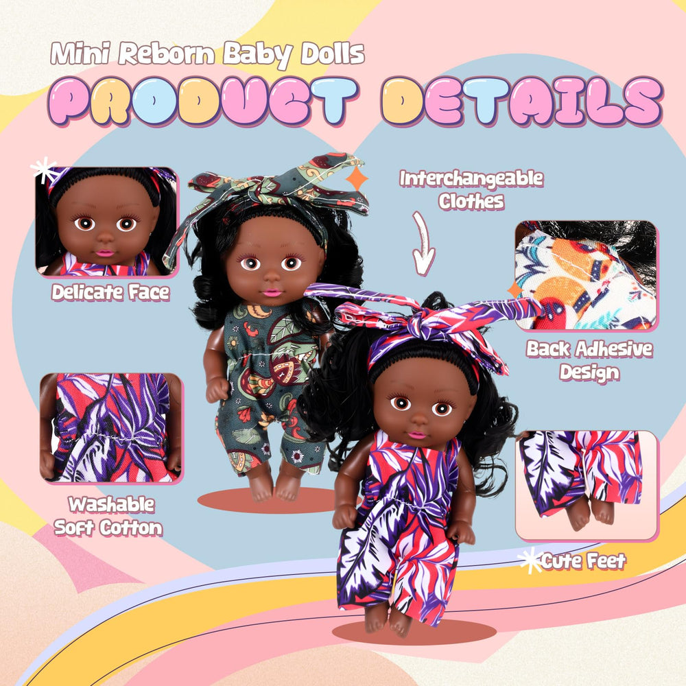 Hanaive dark skin mini doll wearing clothes ideal for gifts