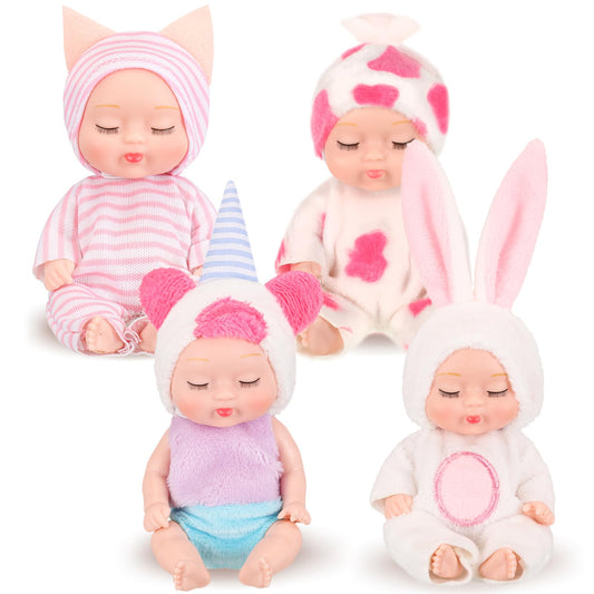 Hanaive mini baby dolls with bunny outfit for imaginative play