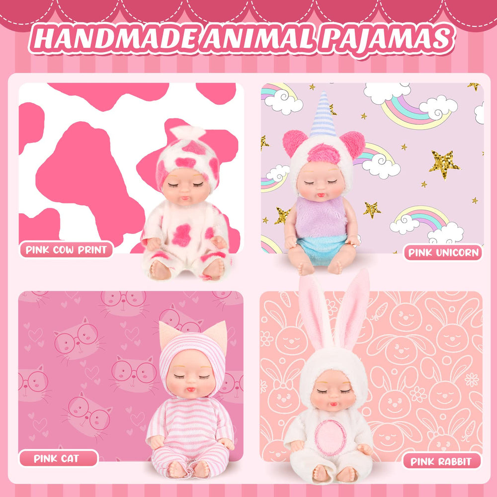 Hanaive mini baby dolls in cat outfit support storytelling and fine motor play
