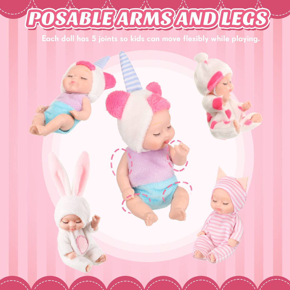Hanaive mini baby dolls with movable joints for poseable play
